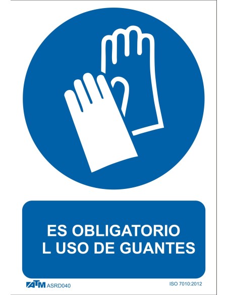 SEÑAL OBLIGATORIO EL USO DE GUANTES PVC GLASSPACK