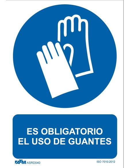 SEÑAL OBLIGATORIO EL USO DE GUANTES PVC GLASSPACK