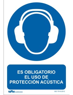 SEÑAL OBLIGATORIO EL USO DE PROTECCION ACUSTICA PVC GLASSPACK