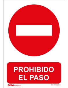 SEÑAL PROHIBIDO EL PASO PVC GLASSPACK