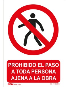 SEÑAL PROHIBIDO EL PASO PERSONA AJENA A OBRA PVC GLASSPACK