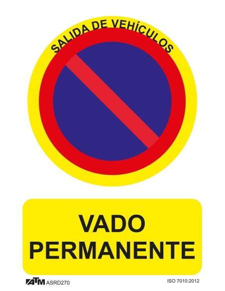 SEÑAL DE VADO PERMANENTE PVC GLASSPACK