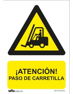 SEÑAL PELIGRO ATENCION PASO DE CARRETILLA PVC GLASSPACK