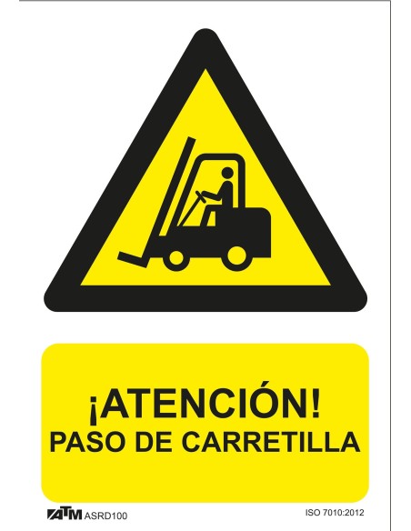 SEÑAL PELIGRO ATENCION PASO DE CARRETILLA PVC GLASSPACK