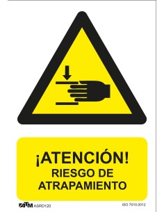 SEÑAL PELIGRO RIESGO DE ATRAPAMIENTO PVC GLASSPACK
