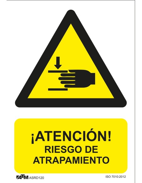 SEÑAL PELIGRO RIESGO DE ATRAPAMIENTO PVC GLASSPACK