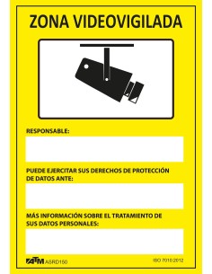 SEÑAL PELIGRO ZONA VIDEOVIGILADA PVC GLASSPACK