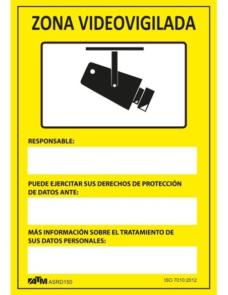 SEÑAL PELIGRO ZONA VIDEOVIGILADA PVC GLASSPACK