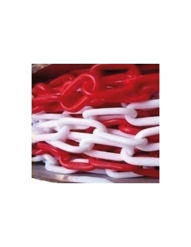 CADENA PLASTICO BLANCA Y ROJA DE 25 M
