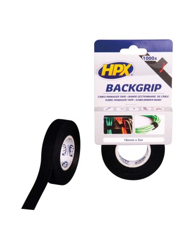 CINTA TRIDIMENSIONAL BACKGRIP NEGRA (16MM X 5M)