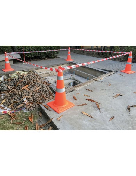 CINTA DE BALIZAMIENTO BARRIER TAPE ROJO/BLANCA (50MM X 100M)