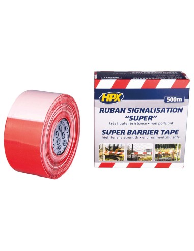 CINTA DE BALIZAMIENTO SUPER BARRIER TAPE ROJO/BLANCO (80MM X 500M)