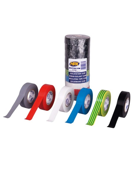 SURTIDO DE 10 CINTAS AISLANTES PVC VDE 52100 DE DIFERENTES COLORES (19MM X 20M)