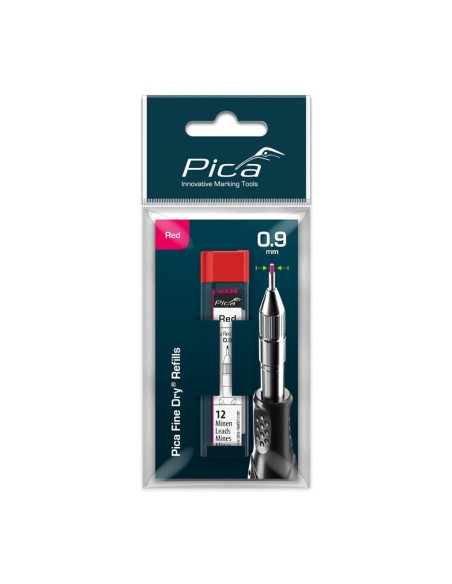 ESTUCHE 12 MINAS ROJAS PARA FINE DRY EN BLISTER