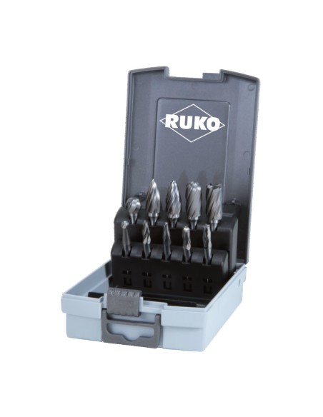 JUEGO 10 FRESAS METAL DURO ALUMINIO