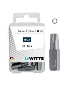 Puntas Torx STAINLESS de 25 mm en cajita de plástico (5 ud)