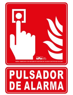 Señal pulsador de alarma PVC