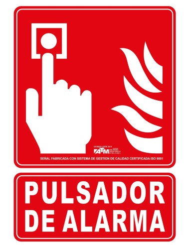 Señal pulsador de alarma PVC