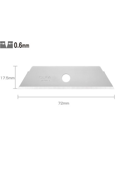 PACK DE 50 CUCHILLAS TRAPEZOIDALES 72X17,5 MM PLATEADAS