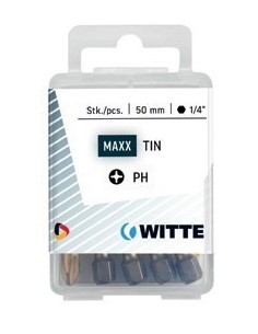 Puntas PhillipsTIN  de 50 mm en cajita de plástico (5 ud)