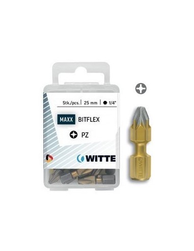 Puntas Pozidriv DIAMOND FLEX de 25 mm en cajita de plástico