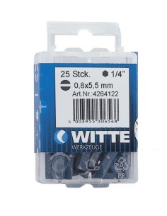Puntas Planas TIN de 25 mm en cajita de plástico