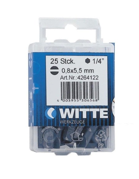 Puntas Planas TIN de 25 mm en cajita de plástico