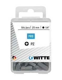 Puntas Pozidriv de 25 mm en cajita de plástico