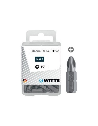 Puntas Pozidriv STAINLESS de 25 mm en cajita de plástico