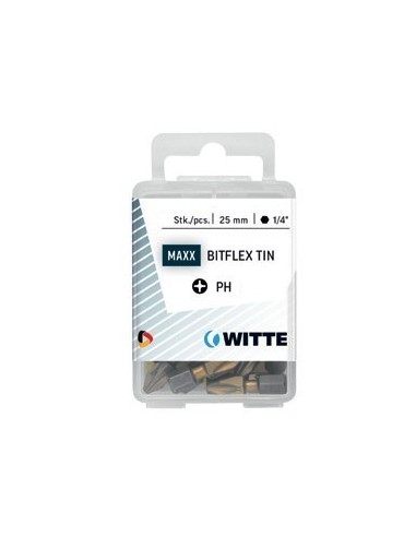 Puntas Phillips BITFLEX TIN de 25 mm en cajita de plástico