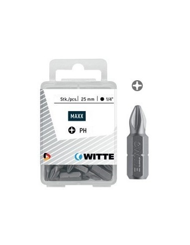 Puntas Phillips STAINLESS de 25 mm en cajita de plástico (5 ud)
