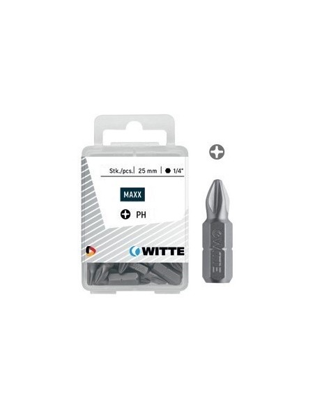 Puntas Phillips STAINLESS de 25 mm en cajita de plástico (5 ud)