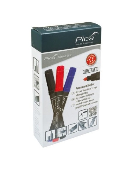 ESTUCHE CON 4 MARCADORES PERMANENTES PUNTA TIPO BALA (AZUL+ROJO+NEGRO+BLANCO)