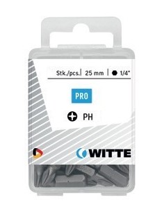 Puntas Phillips de 25 mm en cajita de plástico