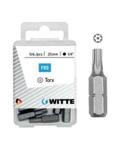 Puntas Torx de seguridad de 25 mm en cajita de plástico (5 ud)