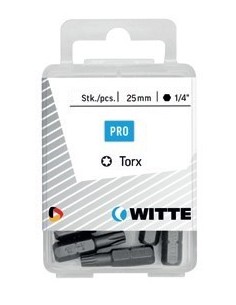 Puntas Torx de 25 mm en cajita de plástico (5 ud)