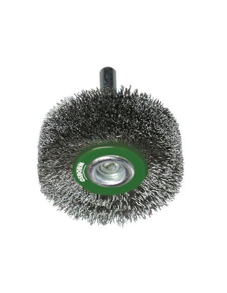 Cepillos circulares alambre ondulado - Vástago 6mm ACERO INOX