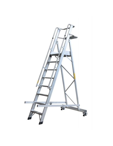 Escalera de tijera de aluminio con plataforma Eterna