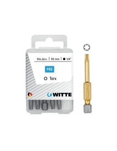 Puntas Torx TIN de 50 mm en cajita de plástico (5 ud)