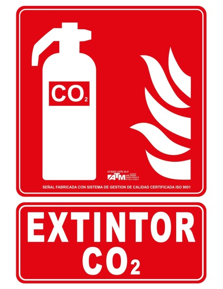Señal extintor CO2 PVC