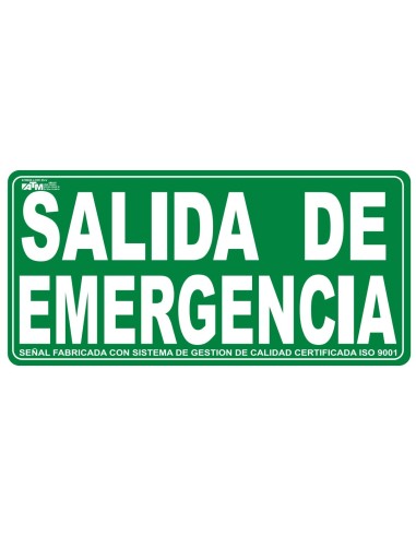 Señal salida de emergencia PVC
