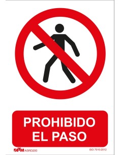 Señal prohibido el paso a peatones PVC Glasspack