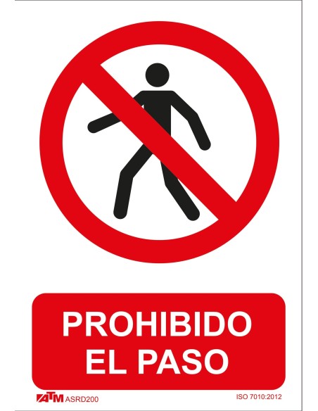 Señal prohibido el paso a peatones PVC Glasspack