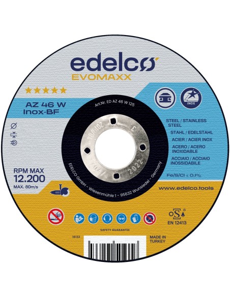 Disco de corte metal para máquina portátil AZ 46 W INOX EvoMaxx