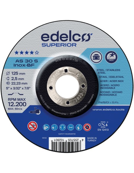 Disco de corte metal para máquina portátil AS 30 S INOX Superior