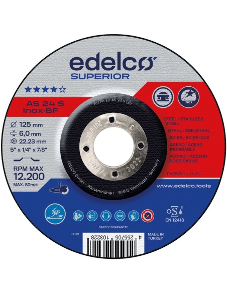Disco de desbaste para máquina portátil AS 24 S INOX Superior
