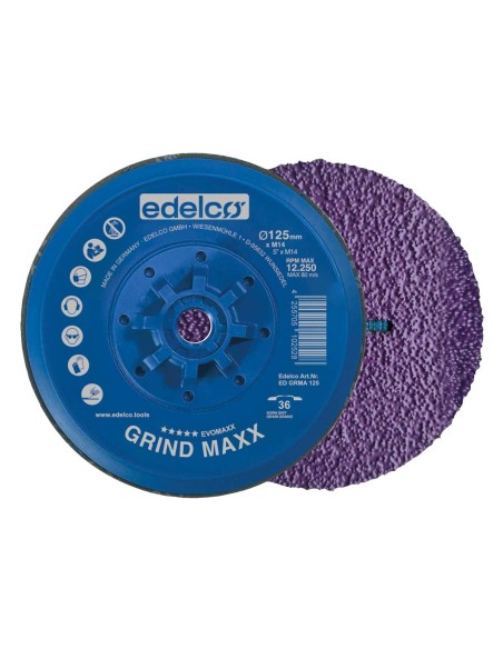 Plato de desbaste con abrasivo de alto rendimiento para amoladoras angulares con rosca M14 Grind Maxx