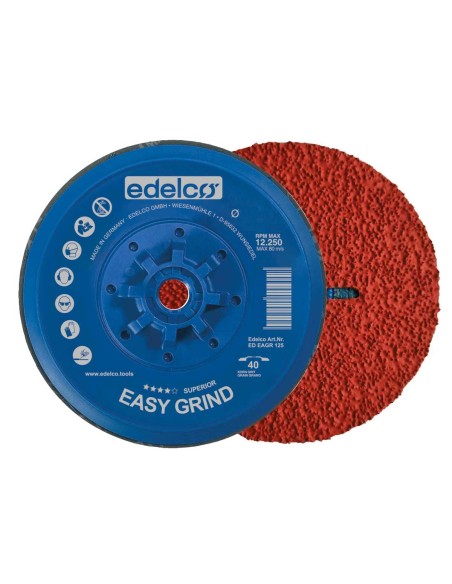 Plato de desbaste con potente abrasivo para amoladoras angulares con rosca M14 Easygrind