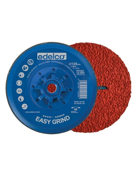 Plato de desbaste con potente abrasivo para amoladoras angulares con rosca M14 Easygrind