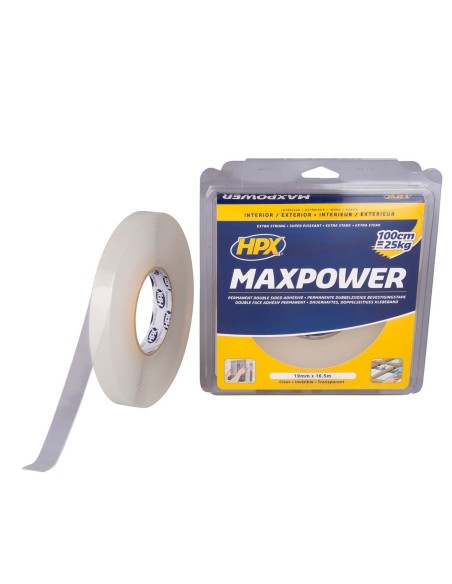 Cinta doble cara Max Power transparente